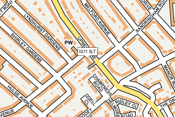 IG11 9LT map - OS OpenMap – Local (Ordnance Survey)