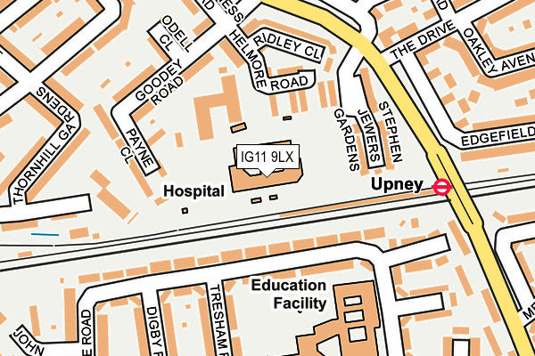 IG11 9LX map - OS OpenMap – Local (Ordnance Survey)