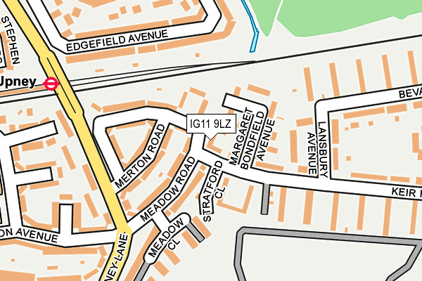 IG11 9LZ map - OS OpenMap – Local (Ordnance Survey)