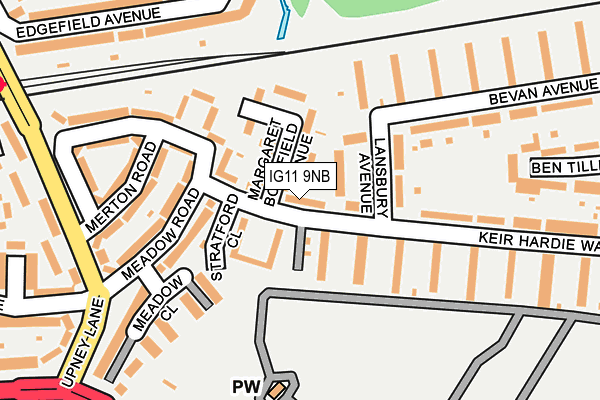 IG11 9NB map - OS OpenMap – Local (Ordnance Survey)