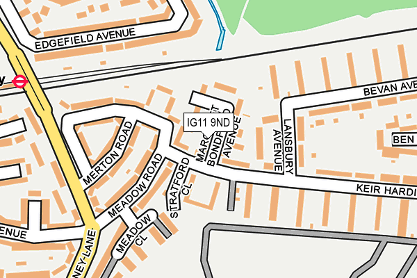 IG11 9ND map - OS OpenMap – Local (Ordnance Survey)