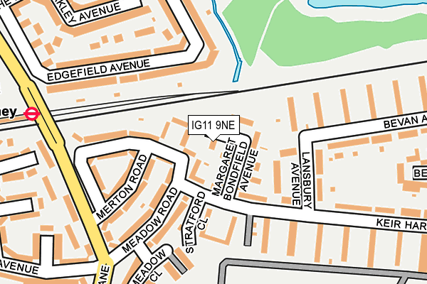 IG11 9NE map - OS OpenMap – Local (Ordnance Survey)