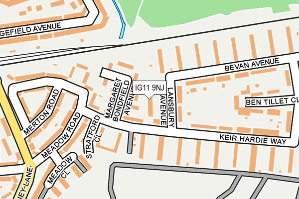 IG11 9NJ map - OS OpenMap – Local (Ordnance Survey)
