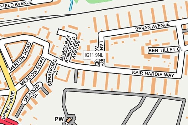 IG11 9NL map - OS OpenMap – Local (Ordnance Survey)