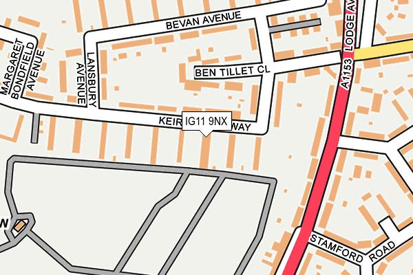 IG11 9NX map - OS OpenMap – Local (Ordnance Survey)