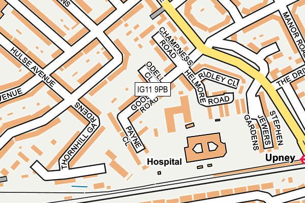 IG11 9PB map - OS OpenMap – Local (Ordnance Survey)