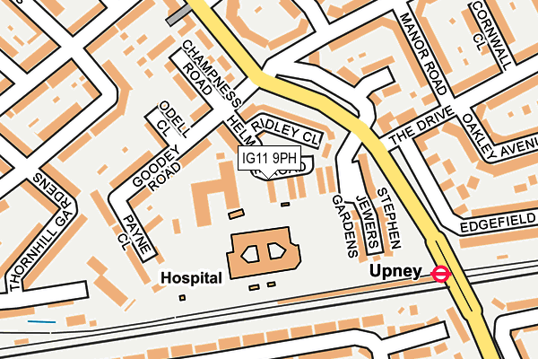 IG11 9PH map - OS OpenMap – Local (Ordnance Survey)
