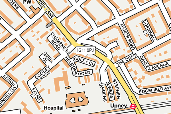 IG11 9PJ map - OS OpenMap – Local (Ordnance Survey)