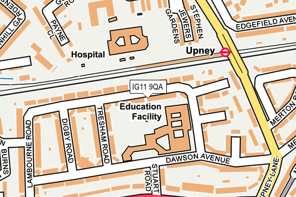 IG11 9QA map - OS OpenMap – Local (Ordnance Survey)