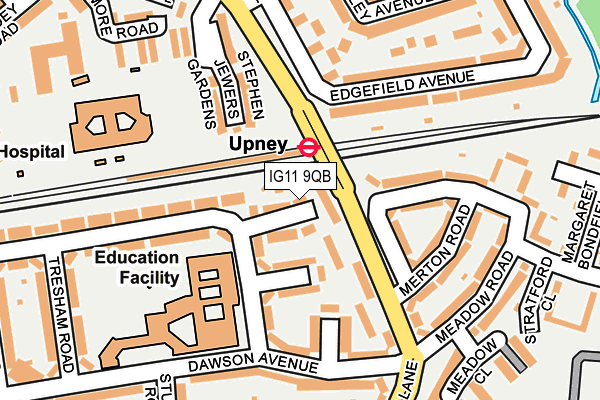 IG11 9QB map - OS OpenMap – Local (Ordnance Survey)