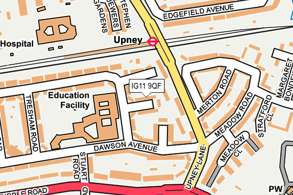 IG11 9QF map - OS OpenMap – Local (Ordnance Survey)