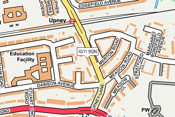 IG11 9QN map - OS OpenMap – Local (Ordnance Survey)