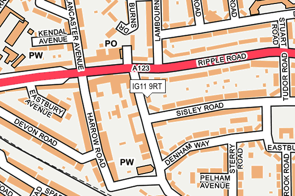 IG11 9RT map - OS OpenMap – Local (Ordnance Survey)