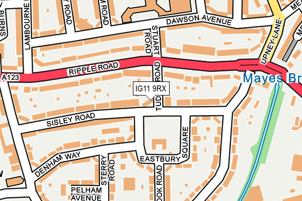 IG11 9RX map - OS OpenMap – Local (Ordnance Survey)