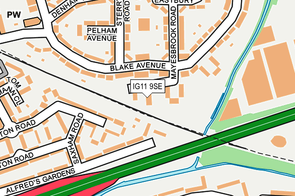 IG11 9SE map - OS OpenMap – Local (Ordnance Survey)