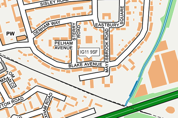 IG11 9SF map - OS OpenMap – Local (Ordnance Survey)