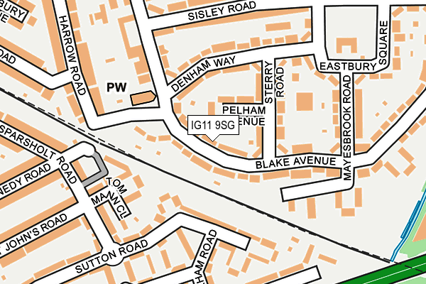 IG11 9SG map - OS OpenMap – Local (Ordnance Survey)