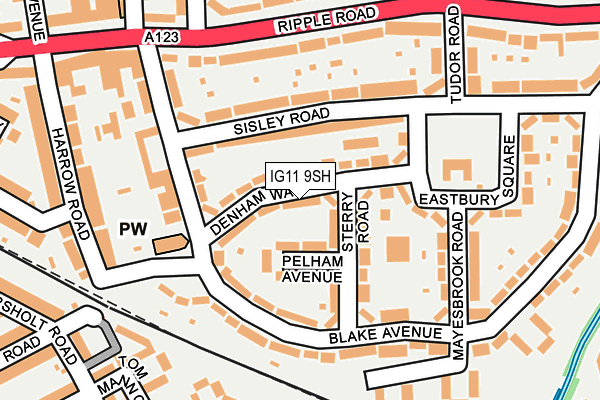 IG11 9SH map - OS OpenMap – Local (Ordnance Survey)