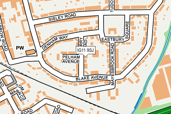 IG11 9SJ map - OS OpenMap – Local (Ordnance Survey)