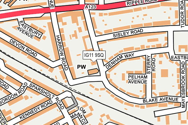 IG11 9SQ map - OS OpenMap – Local (Ordnance Survey)