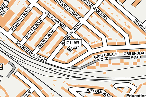 IG11 9SU map - OS OpenMap – Local (Ordnance Survey)