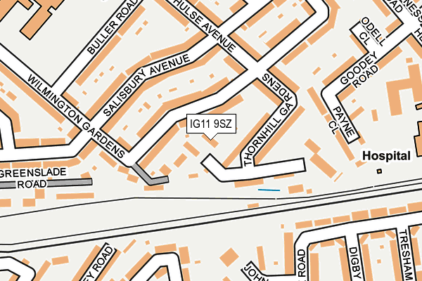 IG11 9SZ map - OS OpenMap – Local (Ordnance Survey)