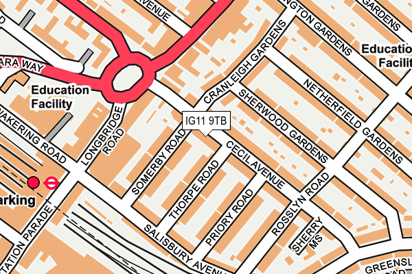 IG11 9TB map - OS OpenMap – Local (Ordnance Survey)