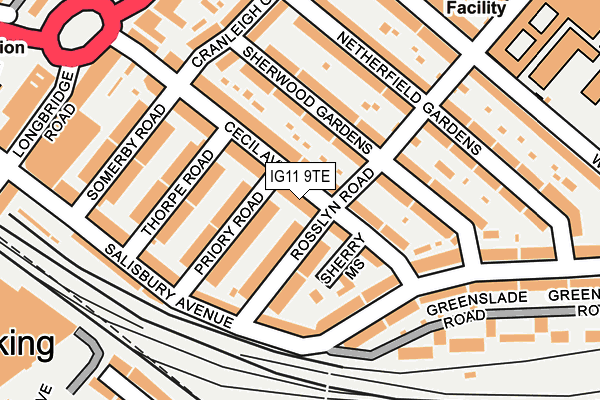 IG11 9TE map - OS OpenMap – Local (Ordnance Survey)