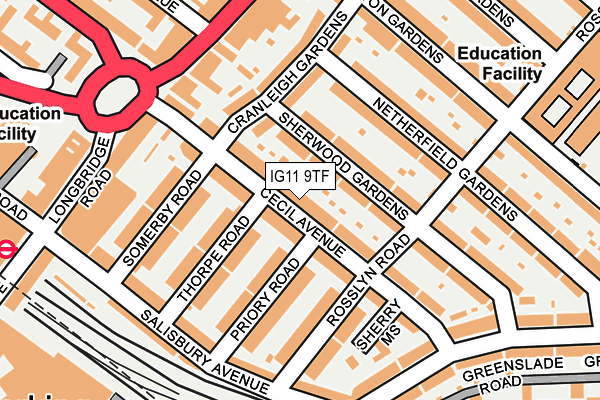 IG11 9TF map - OS OpenMap – Local (Ordnance Survey)
