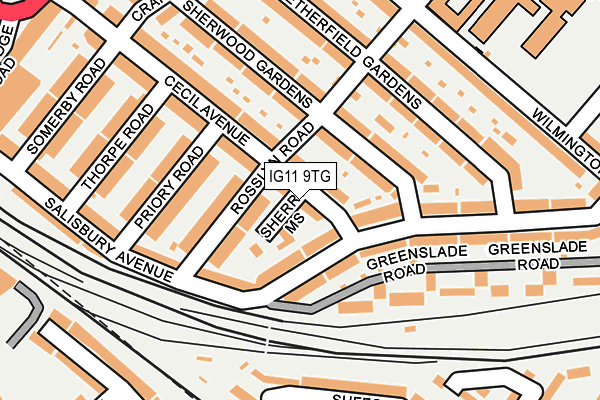 IG11 9TG map - OS OpenMap – Local (Ordnance Survey)