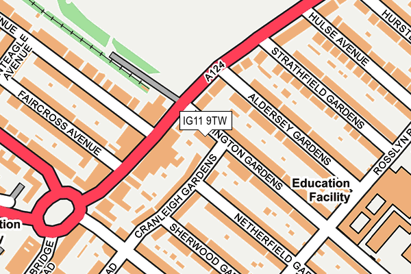 IG11 9TW map - OS OpenMap – Local (Ordnance Survey)