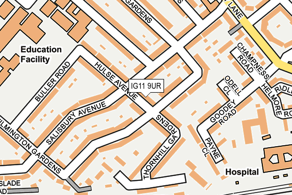IG11 9UR map - OS OpenMap – Local (Ordnance Survey)