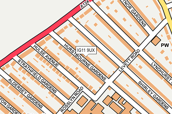 IG11 9UX map - OS OpenMap – Local (Ordnance Survey)