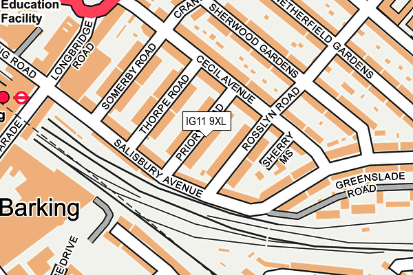 IG11 9XL map - OS OpenMap – Local (Ordnance Survey)