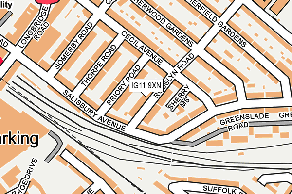 IG11 9XN map - OS OpenMap – Local (Ordnance Survey)