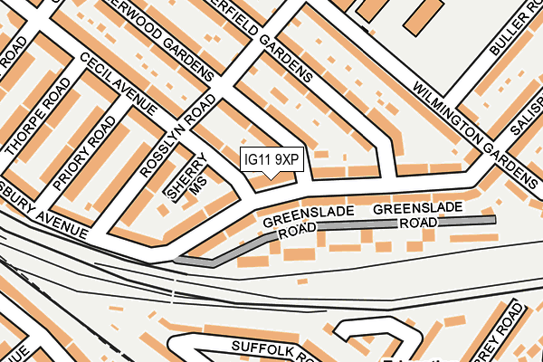 IG11 9XP map - OS OpenMap – Local (Ordnance Survey)