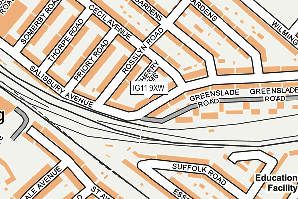 IG11 9XW map - OS OpenMap – Local (Ordnance Survey)