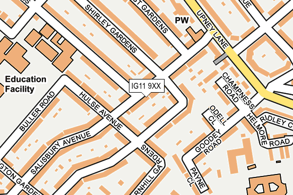 IG11 9XX map - OS OpenMap – Local (Ordnance Survey)