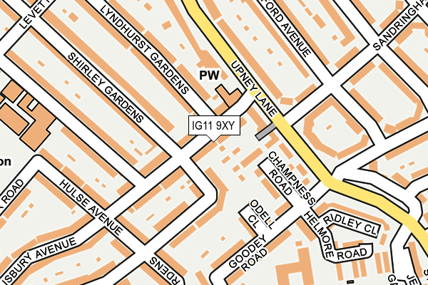 IG11 9XY map - OS OpenMap – Local (Ordnance Survey)