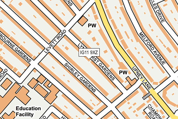 IG11 9XZ map - OS OpenMap – Local (Ordnance Survey)
