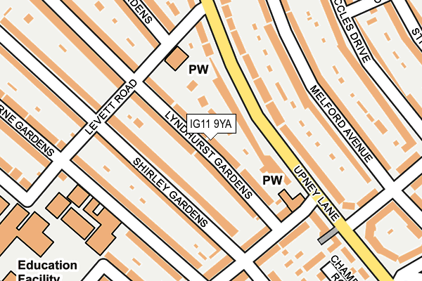 IG11 9YA map - OS OpenMap – Local (Ordnance Survey)