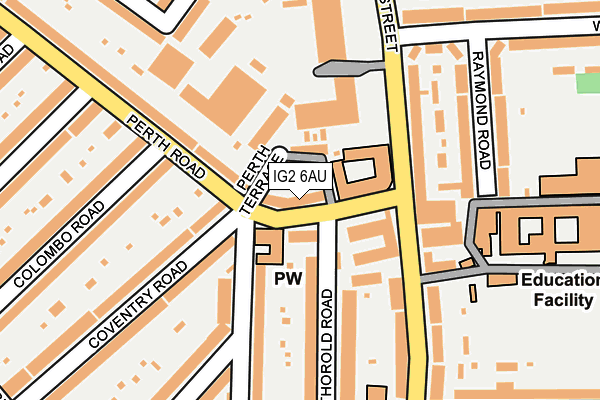 IG2 6AU map - OS OpenMap – Local (Ordnance Survey)