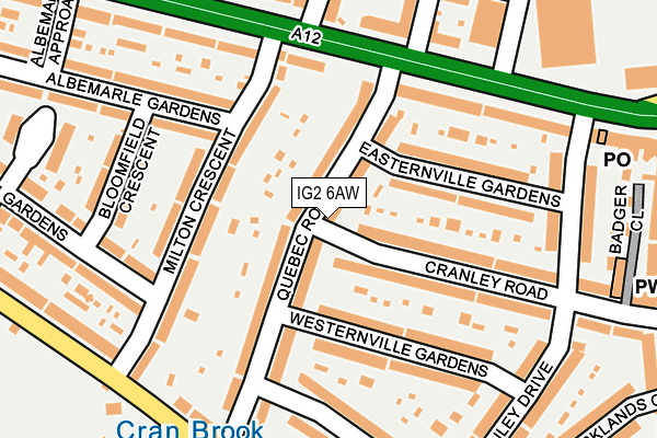 IG2 6AW map - OS OpenMap – Local (Ordnance Survey)