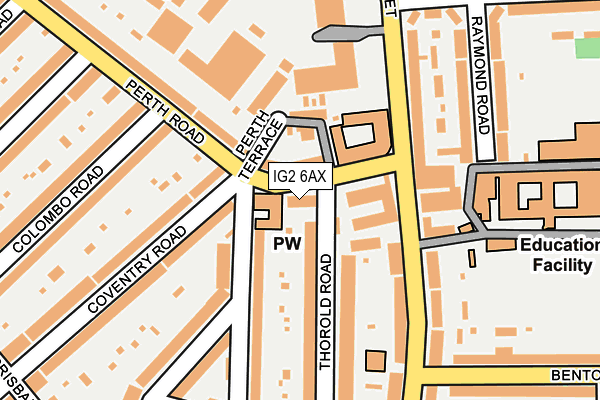 IG2 6AX map - OS OpenMap – Local (Ordnance Survey)