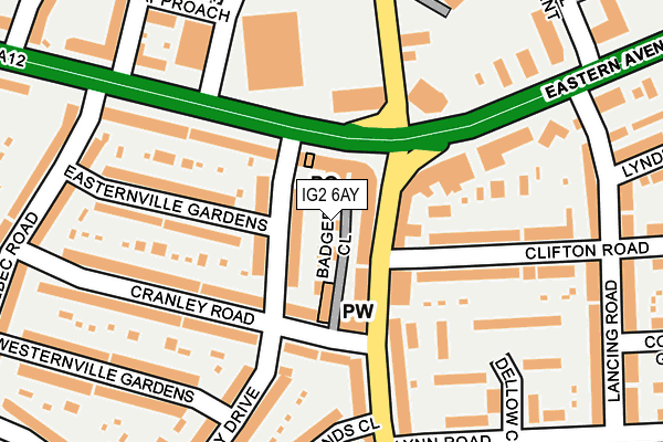 IG2 6AY map - OS OpenMap – Local (Ordnance Survey)