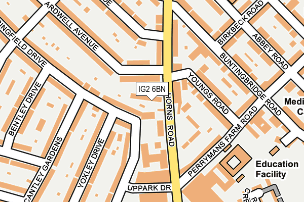 IG2 6BN map - OS OpenMap – Local (Ordnance Survey)