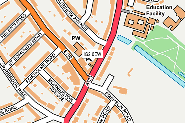 IG2 6EW map - OS OpenMap – Local (Ordnance Survey)