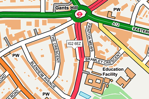 IG2 6EZ map - OS OpenMap – Local (Ordnance Survey)