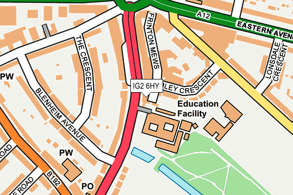 IG2 6HY map - OS OpenMap – Local (Ordnance Survey)