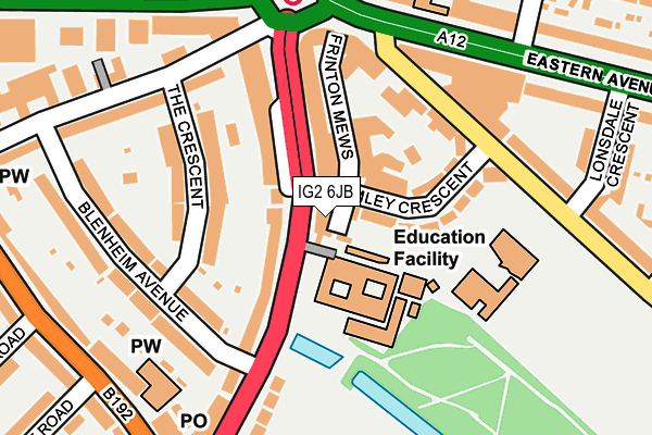 IG2 6JB map - OS OpenMap – Local (Ordnance Survey)